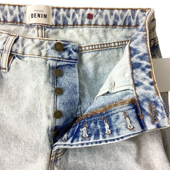 SEZANE Size 33 NWT Brut Sexy Jeans 100% Cotton Edge Blue - Picture 4 of 15